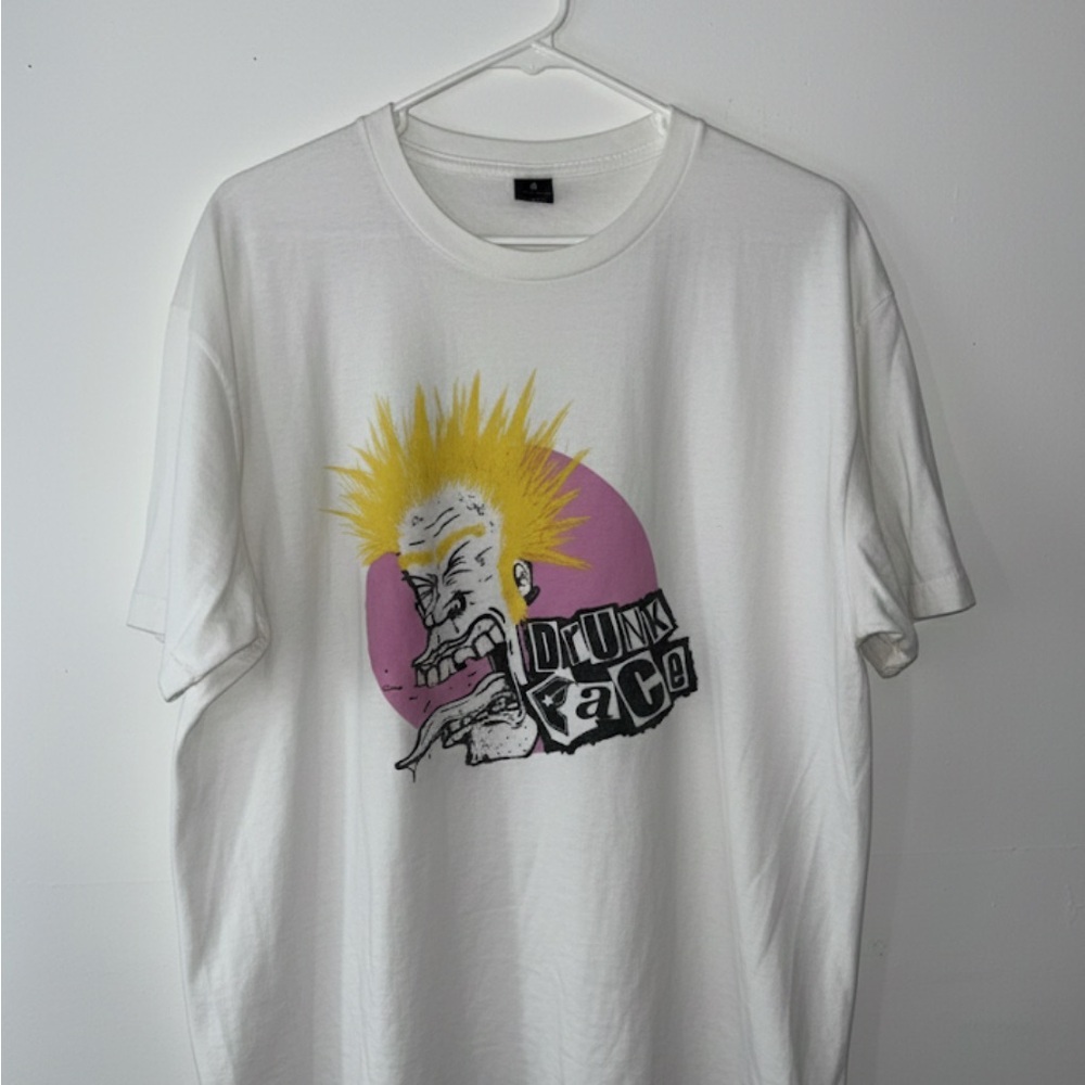 Rare Machine Gun Kelly MGK Drunk Face Graphic T Shirt